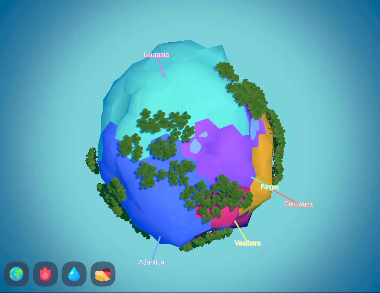 Final label visualization on the planet