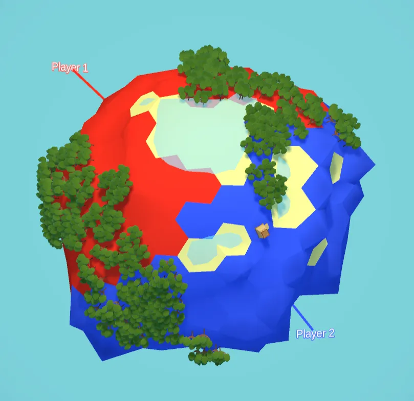 Player territories rendered on the planet in sandbox mode